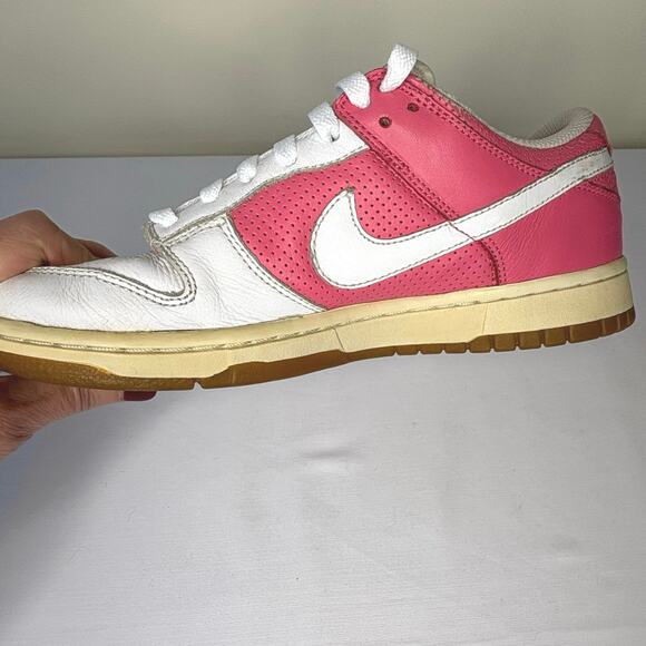 Nike Dunk Low Women’s Sneakers White Flamingo Pink Size 8 Retro Casual Shoes - Picture 8 of 11